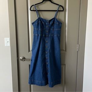 Target | Universal Thread Sleeveless Button-Down Denim Corset Midi Sundress